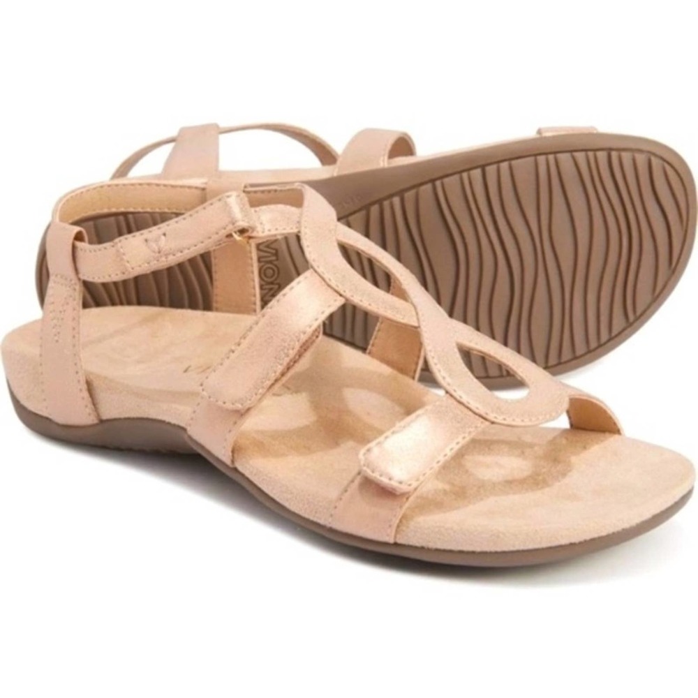 Nib Vionic Rest Jodie Rose Gold Adjustable Sandals - image 1
